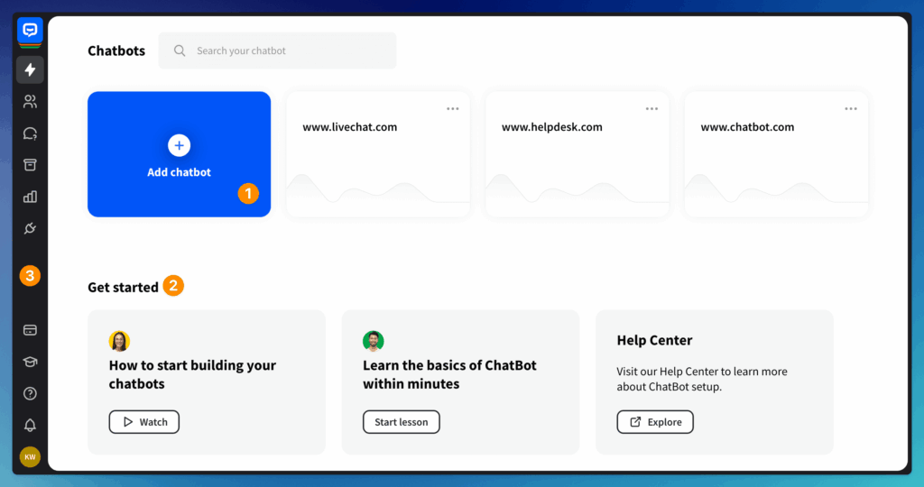 AI chatbot dashboard used by small businesses
