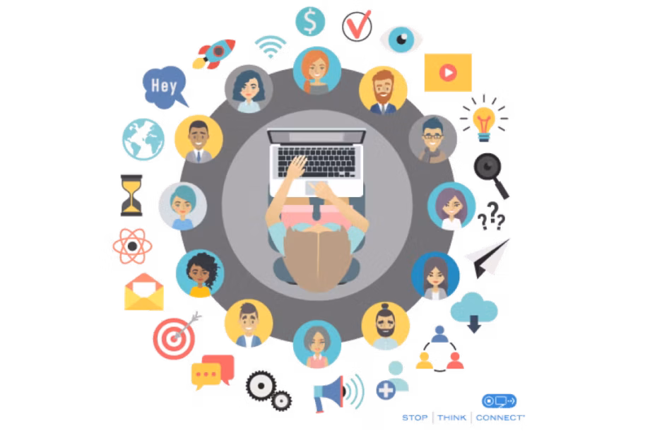 Internet privacy and surveillance showing online activity monitoring