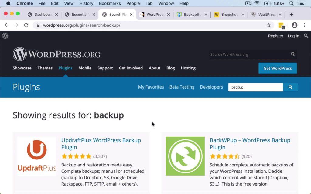 Website backup methods and tools
