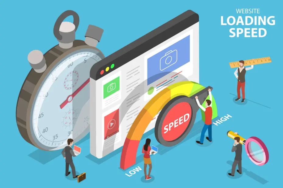 Website speed optimization concept