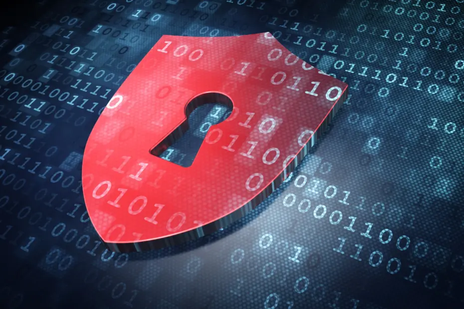 Online privacy concept showing protection of personal data on the internet
