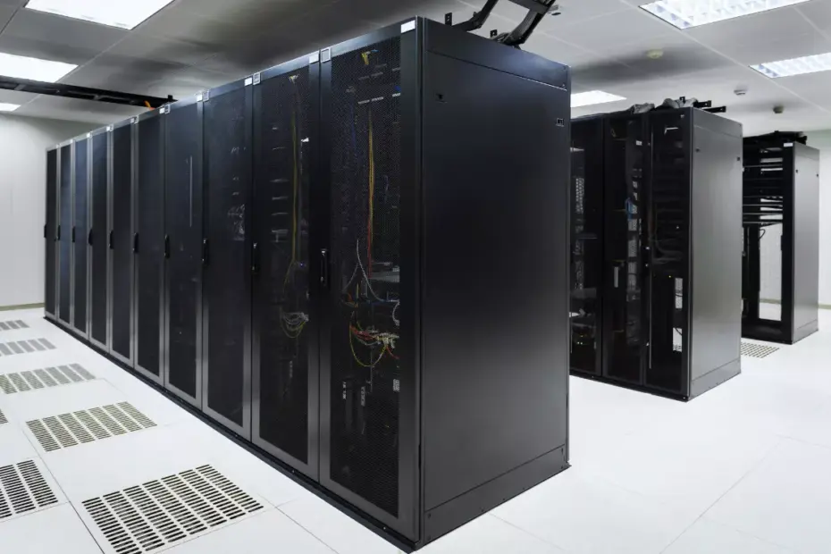 Web hosting concept showing servers storing and delivering websites